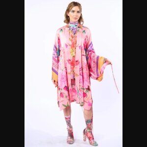 ARATTA TROPICAL MOOD HAND-BEADED KIMONO TOPPER one size NWT (B5-6)